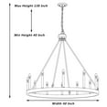 thumbnail image 6 of Vanity Art 12 Lights Wagon Wheel Chandelier Lighting Farmhouse Candle Ceiling Light Fixtures for Living Room Kitchen Dining Room 10552-CW-BK, 6 of 9