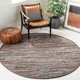 thumbnail image 2 of SAFAVIEH Rag Robynne Striped Cotton Area Rug, Rust/Multi, 4' x 4' Round, 2 of 11