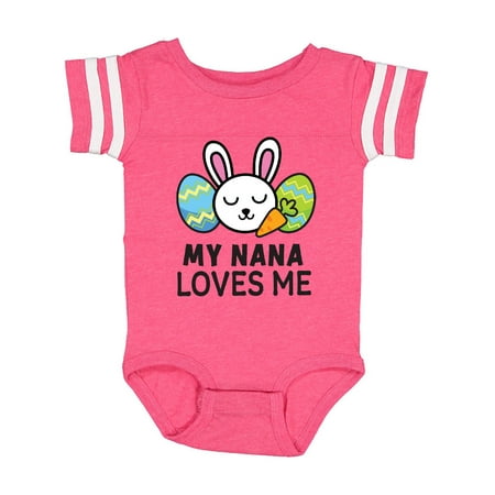 

Inktastic My Nana Loves Me with Bunny and Easter Eggs Gift Baby Boy or Baby Girl Bodysuit
