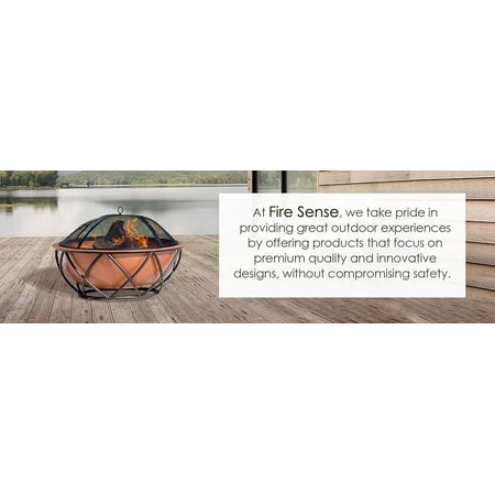 Fire Sense - Barzelonia Round Copper Look Fire Pit - Copper