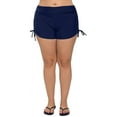 thumbnail image 3 of Women's Swimsuits Bottoms Drawstring Solid Color Swim Trunks Boyleg Board Shorts, 3 of 6