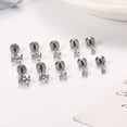 thumbnail image 5 of Nmkwnr 12 Pairs Round Cubic Zirconia Stud Earrings Flat Back Earrings 316L Stainless Steel Earring Stud for Women Men, 4MM, 5 of 6