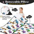 thumbnail image 3 of Monster Cartoon Truck White Pattern Teens Toddler Nap Mat with Pillow, Sleeping Mat Bag for Preschool Daycare 50"x20", 3 of 6