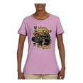 thumbnail image 2 of 1990 Vintage Garage Customs Hot Rod Classic Car Cars and Trucks Womens Graphic T-Shirt, Light Pink, Small, 2 of 3