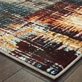 thumbnail image 3 of HomeRoots 5 x 8 ft. Blue Gold Red & Gray Abstract Power Loom Stain Resistant Rectangle Area Rug, 3 of 5