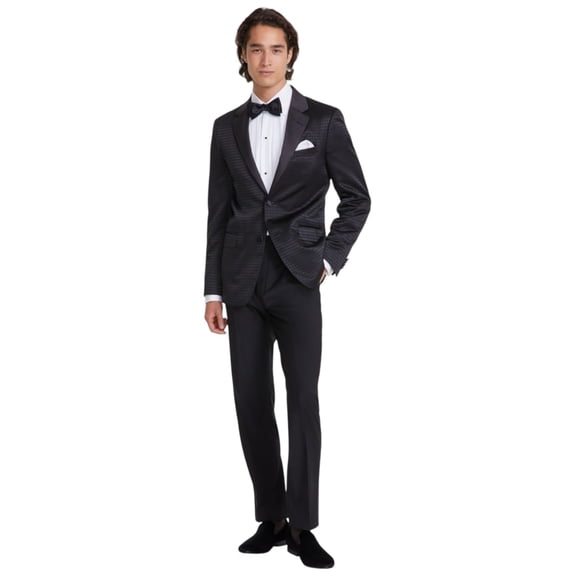 Vince Camuto Mens Slim fit Suit Jacket Blazer 38 R Black Solid