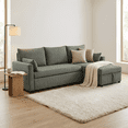 thumbnail image 4 of Leumius L Shaped Corduroy Sectional Sofa, 3 Seater Convertible Sofa Bed with Pull Out Bed & Storage Chaise, Sleeper Sofa Couch Bed for Small Living Room, Apartment, Office,Olive Drab, 4 of 13