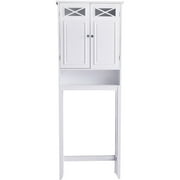 Elegant Home Fashions Dawson, Bathroom Over-the-Toilet Storage with Doors Cabinet Spacesaver, White