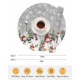 thumbnail image 6 of 13 Inch Round Placemats Set of 4, Grey Christmas Non Slip Heat Insulation PP Table Mats, Snowman Xmas Tree Snowflake Winter Washable Place Mats for Kitchen Dining Party Table Decor, 6 of 7