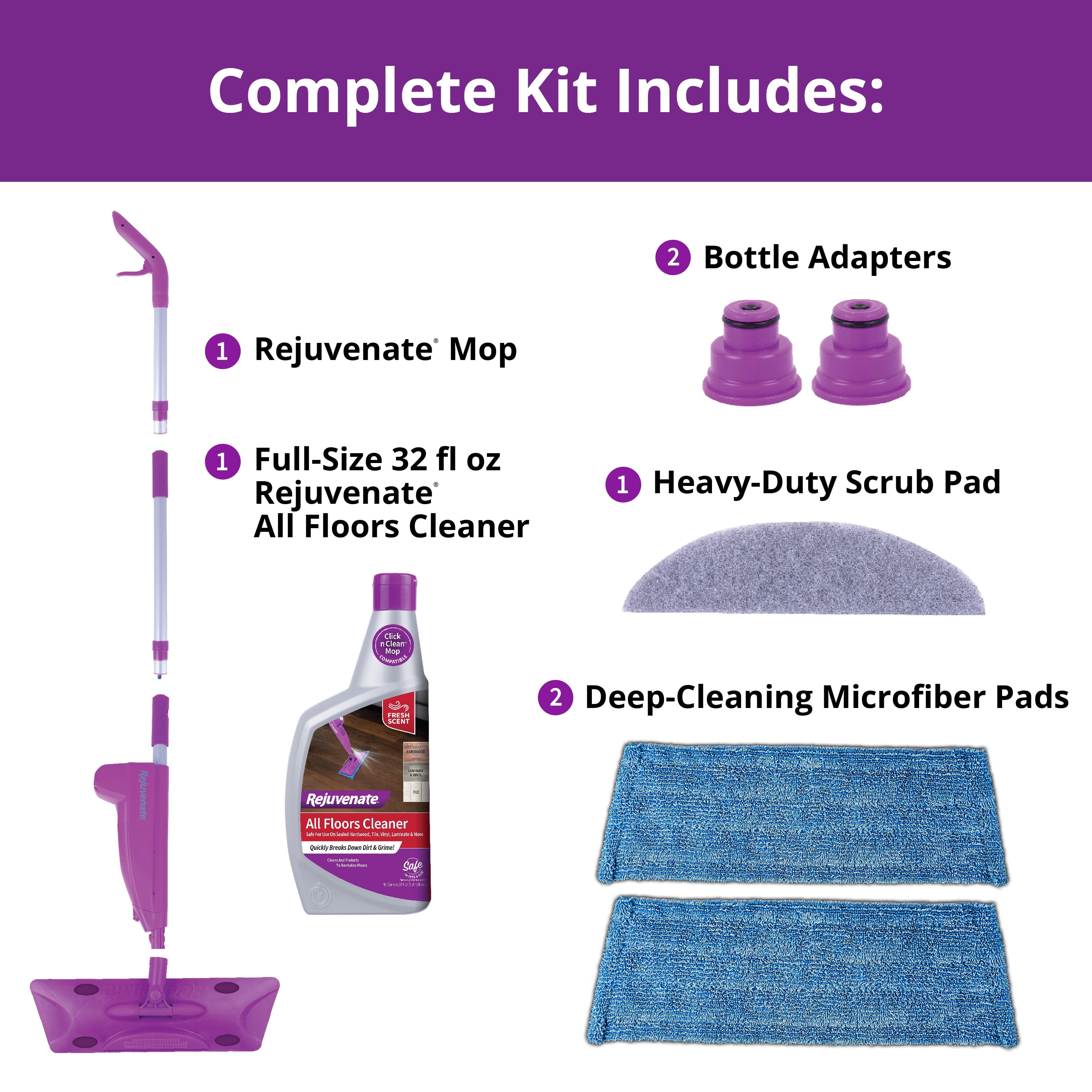 Rejuvenate Click n Clean Microfiber Multi-Surface Spray Mop - Town Hardware  & General Store