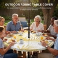 thumbnail image 3 of Round Outdoor Tablecloth with Umbrella Hole and Zipper, Coastal Shell Yellow Tablecloth with Elastic Waterproof, Summer Ocean Shell Beach Patio Table Covers for 55" - 60" Picnic Pool Tables, 3 of 9