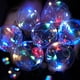 thumbnail image 3 of Cadena de luces a pilas con 20 micro LED multicolores sobre cable plateado, 3 of 4