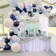 thumbnail image 2 of Kit de arco de globos, 94 piezas Azul marino Plata Blanco Globos y confeti plateado Globos Guirnalda para boda Graduación Baby Shower Aniversario Bac, 2 of 3