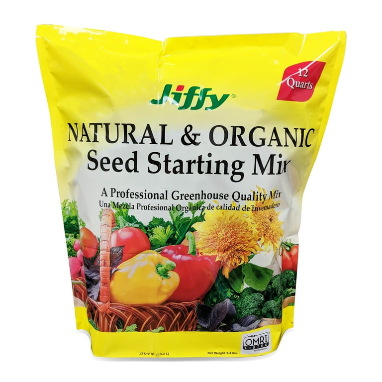 Jiffy Organic Seed Starting Mix 12 QT Garden Soil for Germination