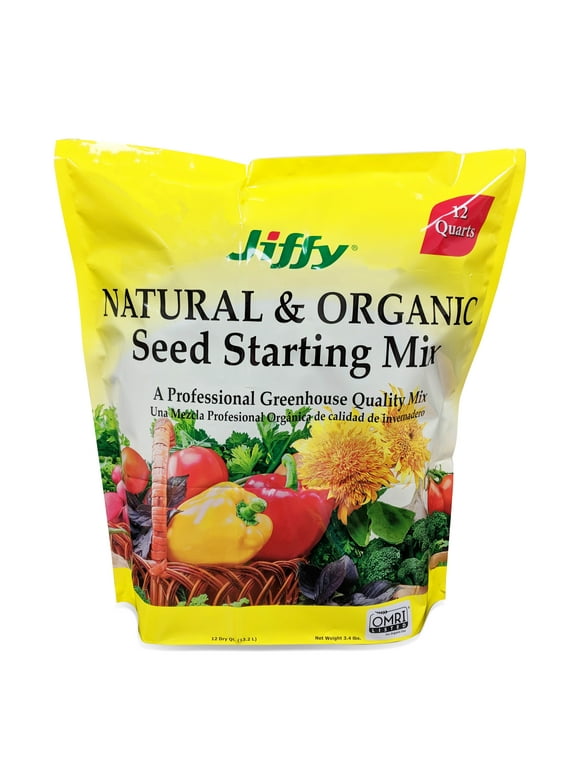 Jiffy Natural & Organic Seed Starting Soil Mix, 12 QT