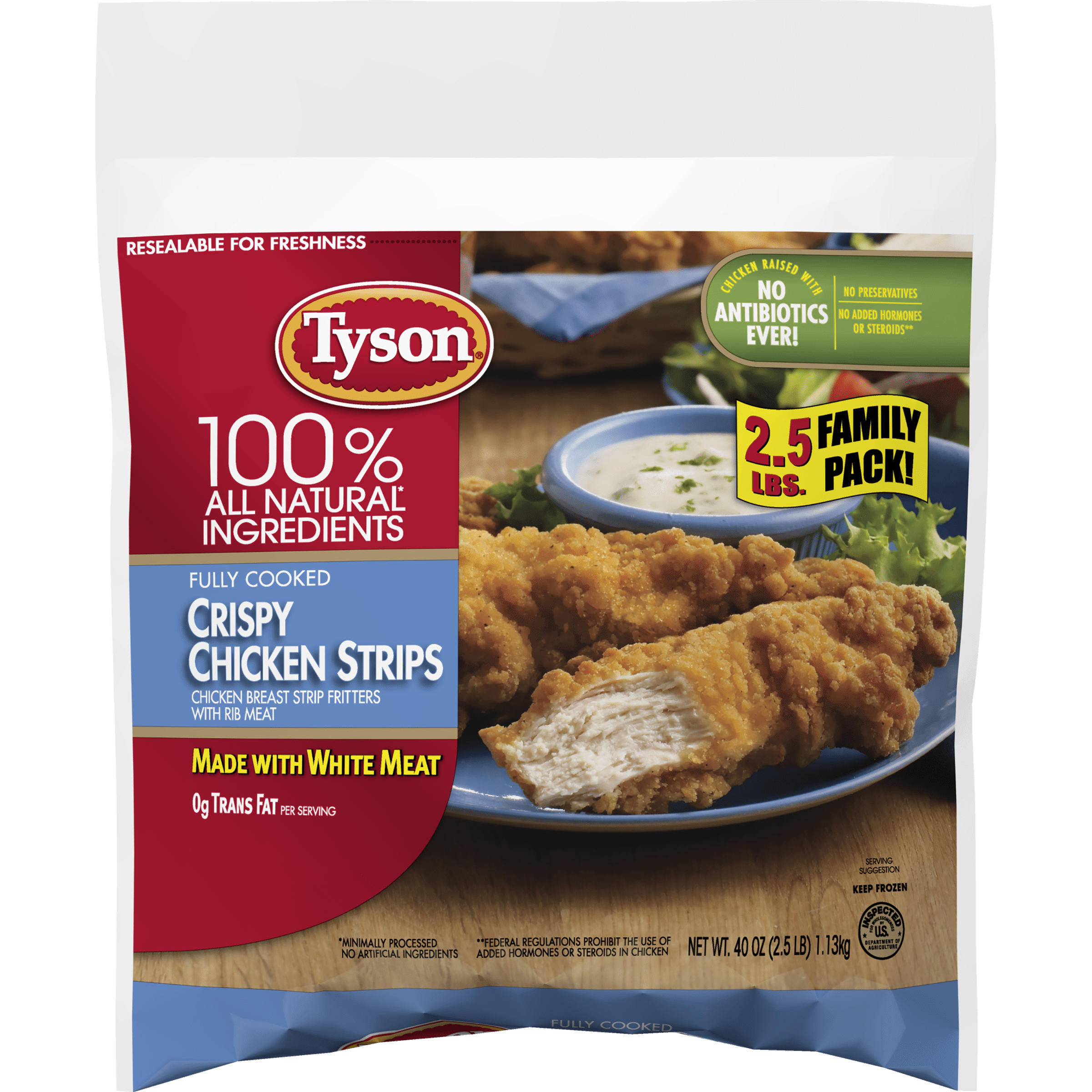 Tyson® Fully Cooked Crispy Chicken Strips, 40 oz. (Frozen)