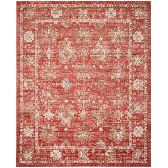 SAFAVIEH Windsor Cleves Traditional Area Rug, Red/Ivory, 5' x 7'