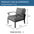 thumbnail image 6 of ALAULM Aluminum 2-Seat Patio Furniture Set, Outdoor Patio Conversation Set with 5.1" Cushions for Patio Backyard Poolside, Gray, 6 of 6