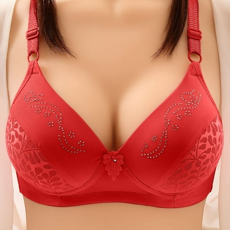 

Miayilima Bra For Women Jacquard Three Bra Thin Underwear Size 90C