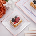 thumbnail image 5 of 176Pcs Rose Gold Disposable Plates-Rose Gold Square Plastic Plates - Rose Gold Plates and Napkins Party Supplies -Pink Plastic Plates for 25Guests for Party&Wedding&Mother's Day, 5 of 14