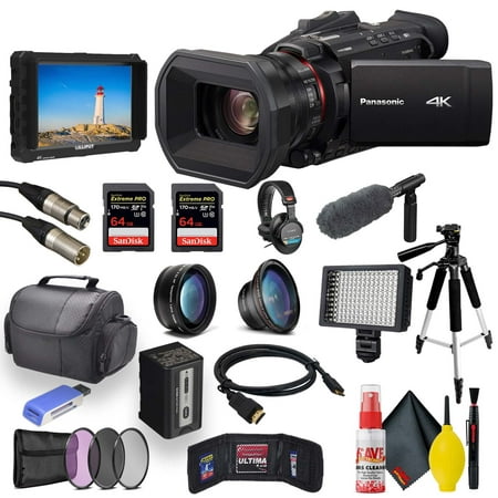 Image of Panasonic HC-X1500 4K Professional Camcorder with 24x Optical Zoom WiFi HD Live Streaming W/ 7 4K Monitor + 2 x Sandisk Extreme Pro 64GB Cards + Headphones + UV/HD Filters + Sony Mic + Case + More