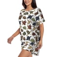 thumbnail image 2 of Naloa Various Turtle Women's Short-Sleeved Pajama Set, Loungewear, Summer pajamas, Breathable Cozy - 3X-Large, 2 of 9