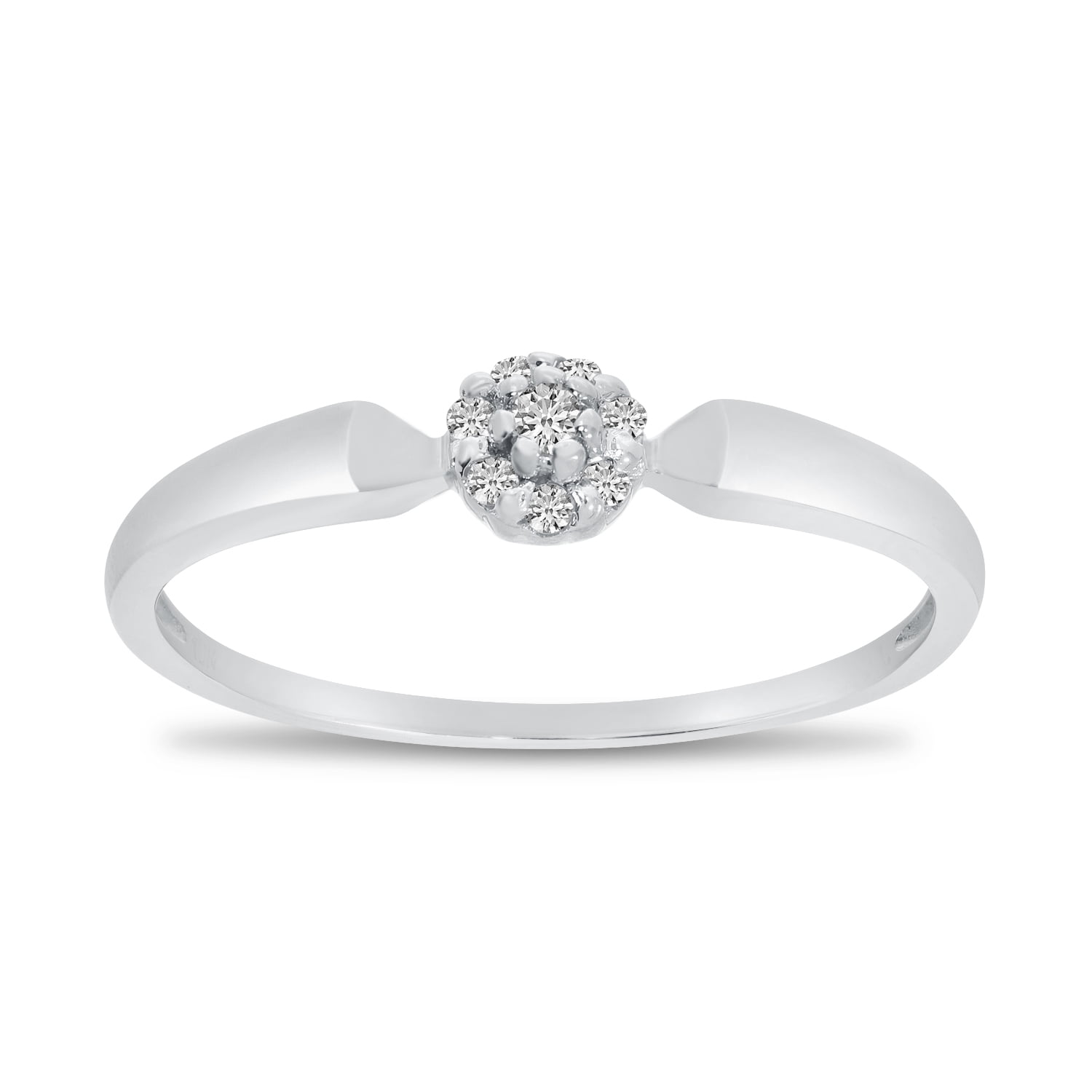 Genuine 10k White Gold 0.19 Ct Diamond Classic Engagement Ring