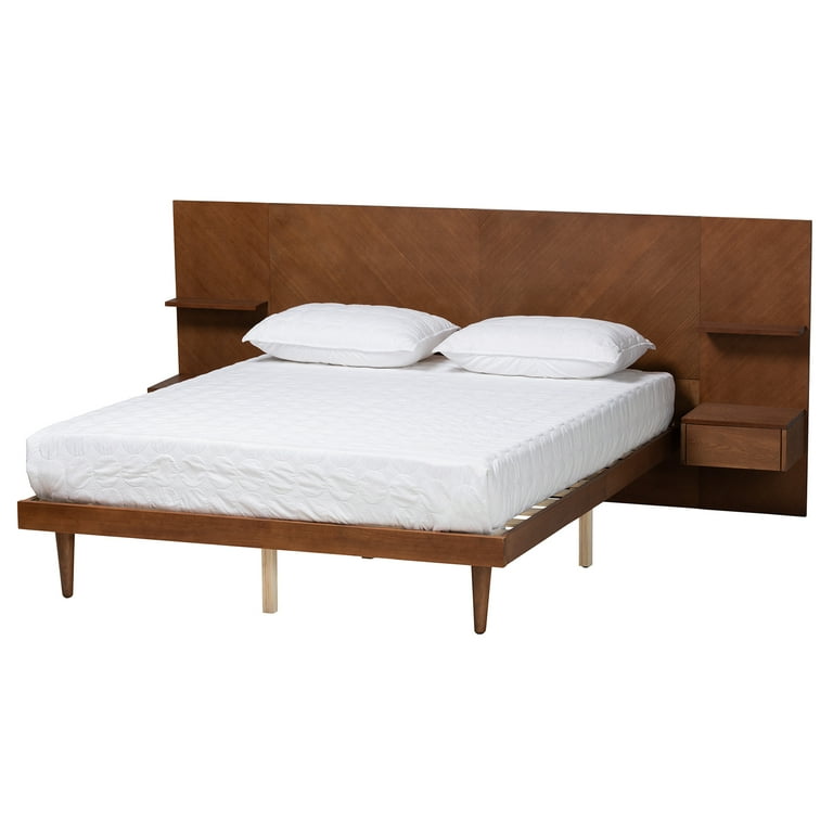 Baxton Studio Graham Mid-Century Modern Transitional Ash Walnut Finished Wood Queen Size Platform Storage Bed with Built-In Nightstands Baxton Studio Graham Mid-Century Modern Transitional Ash Walnut Finished Wood Queen Size Platform Storage Bed with Built-In Nightstands