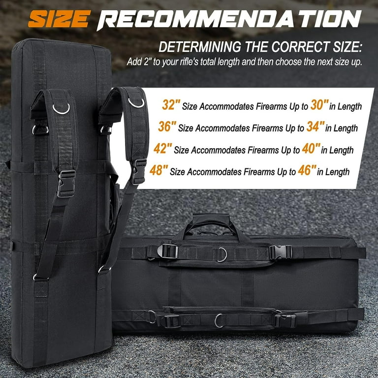 Wossspt 42 Inch Soft Double Rifle Carry Gun Bag with Handle for Outdoors Black Walmart