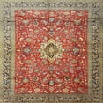 thumbnail image 1 of Ahgly Company Indoor Square Traditional Fire Brick Red Medallion Area Rugs, 6' Square, 1 of 6