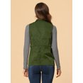 thumbnail image 4 of INSPIRE CHIC Gilet Utilitaire Sans Manches à Cordon de Serrage pour Femmes Vert Armée G, 4 of 4