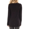 thumbnail image 4 of Nlife Women Lace Up V Neck Twisted Hem Pullover Shirts, 4 of 4