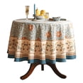 thumbnail image 1 of Mantel redondo de 170 cm, estampado floral vintage, color azul, 1 of 9