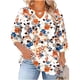 thumbnail image 3 of TaTaai Women Casual Plus Size Top Random Print Three Quarter Sleeve Crew Neck Chest Cutout Design Spring Summer Base Tee Ladies Daily Street Wear Soft Comfortable High-Rated Fashion Top Gift, 3 of 7