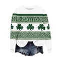 thumbnail image 4 of Tops para las Mujeres de Moda Otoño Día de San Patricio Suéter Impreso, Suelto Cuello Redondo Manga Larga Blusa Casual, 4 of 7