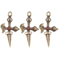 thumbnail image 1 of 3 piezas de dijes antiguos de cruz Vajra para mortero, llaveros, collares, colgantes, adornos de latón., 1 of 5