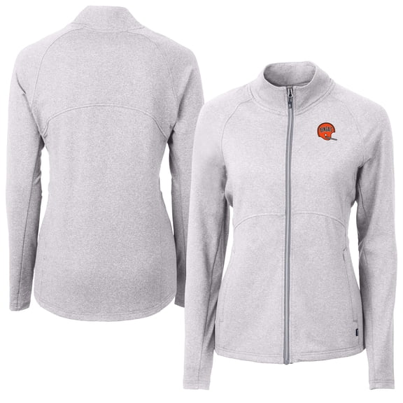 Women's Cutter & Buck Heather Gray Cincinnati Bengals Adapt Eco Knit Heather Full-Zip Jacket