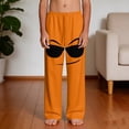 thumbnail image 5 of Graphic Sweatpants with Pockets for Boys - Soft Stretchy Funny Face Lounge Pants for Kids Orange (Size 4-14),Size 12 T, 5 of 9