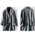 thumbnail image 3 of Bixock Winter Pea Coats for Women Peacoat Jacket Trench Coat Solid Color Long Sleeve Mid Length Button Loose Outerwear for Women Clothings, 3 of 6