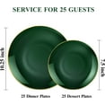 thumbnail image 2 of 50PCS Green Gold Plastic Plates, Green Pastic Plates for 25 Guests, Green Disposable Plates Include 25 Dinner Plates, 25 Green Dessert Plates, Ideal for Party, Wedding and Dinner, 2 of 14