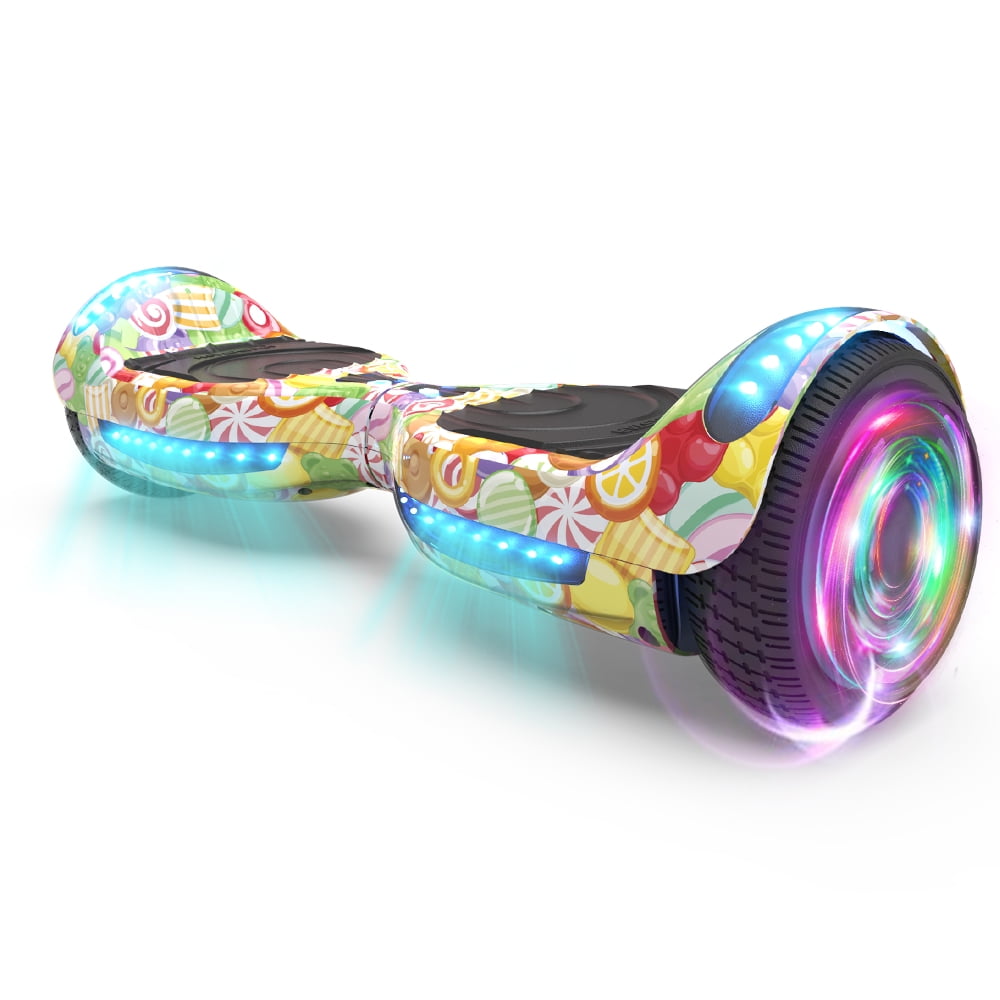Hoverstar Flash Wheel Hoverboard 6.5" Bluetooth Speaker with LED Light Self Balancing Wheel Electric Scooter, Sweet Gummy