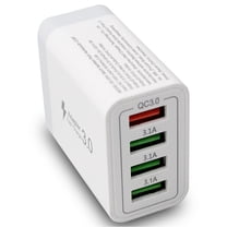 USB Wall Charger,40W 4-Port Fast Charger Block,4 Port USB-A Wall Charging Block for Phone,Power Adapter,White,under $5