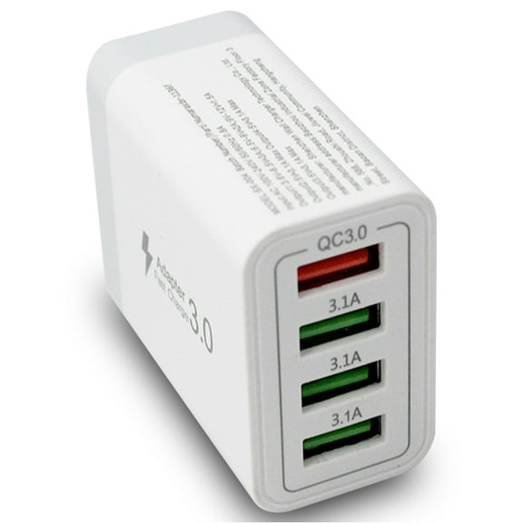 USB Wall Charger,40W 4-Port Fast Charger Block,4 Port USB-A Wall Charging Block for Phone,Power Adapter,White,under $5