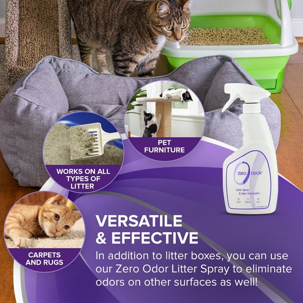 Zero Odor Litter Box Odor Eliminator Cat Kitty Litter Deodorizer Pet Smell Remover 16 oz Walmart Business Supplies