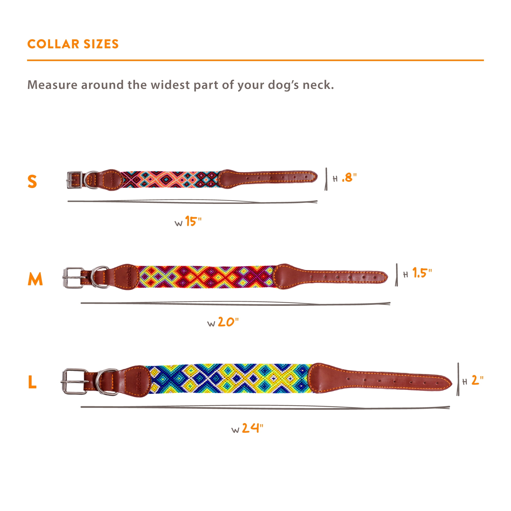 Moots Root Hand-Knitted Leather Pet Collar Red Medium