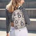thumbnail image 6 of Naloa Cartoon Bear Brown Canvas Backpack for Men Women Rucksack Casual Travel Daypack College Tote Satchel Bookbag for Teens-Small, 6 of 7