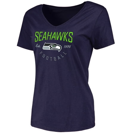 Seattle Seahawks NFL Pro Line Women's Live For It V-Neck T-Shirt - College