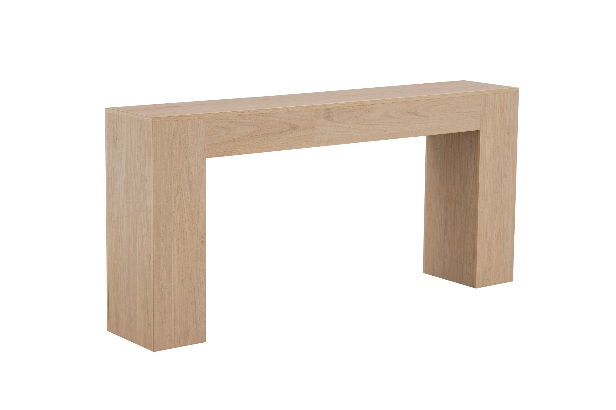 AENKYO 63" Farmhouse Console Table, Extra Long Sofa Table for Entryway and Living Room, Rustic Wood Finish, Light Oak