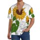 thumbnail image 1 of Fotbe Plump Sunflower And Sketch Camisa Estampada de Manga Corta para Hombre, Casual de Verano, Estilo Playero, Sin Arrugas-3X-Large, 1 of 5