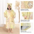 thumbnail image 4 of Wearable Blanket with Sleeves and Pocket Oversized Hooded Sweatshirt 3-14 YR Pastel Yellow Floral Elements L, 4 of 7